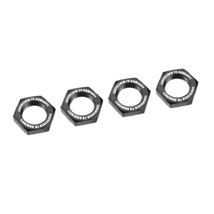 TEAM CORALLY 17mm Wheel Nuts Black Serrated 4pcs - C-00180-1117