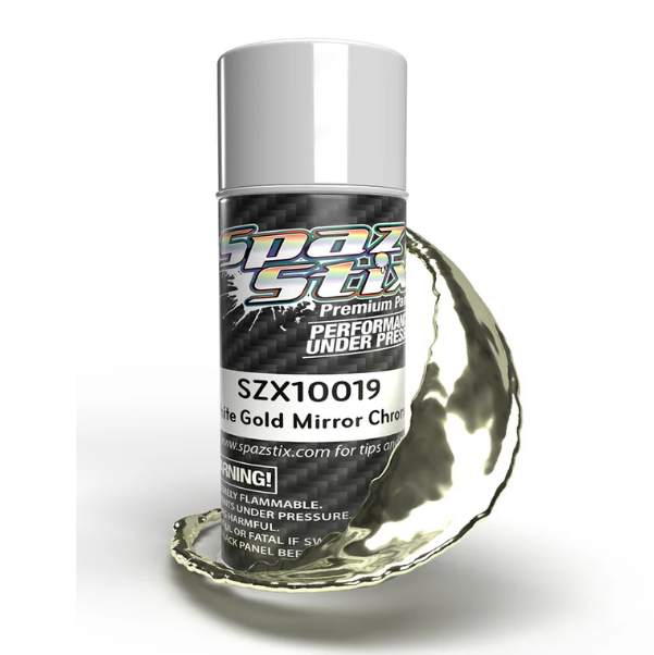 SPAZ STIX White Gold Mirror Chrome Aerosol Paint 3.5oz - SZX10019