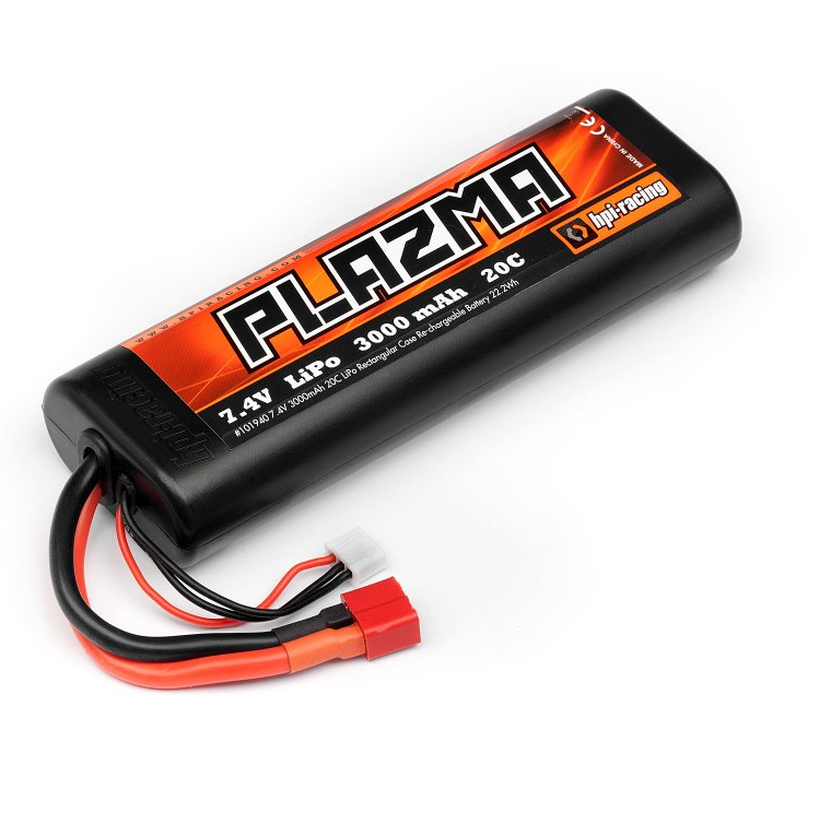 HPI Plazma 3000mah 7.4V 2S 20C LiPo Battery w/ Deans Plug - HPI-101940