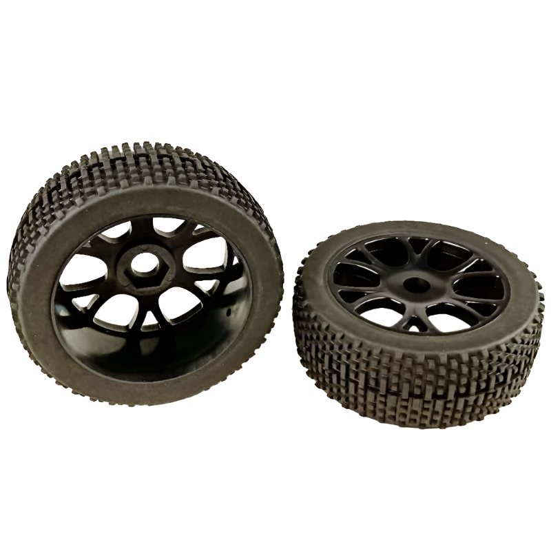 RIVERHOBBY Rr Square Pin Tyre on Black Wheel suit Spirit/ Vantage 2pcs FTX-6301B - RH-10303B