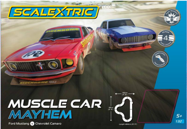 SCALEXTRIC Muscle Car Mayhem Slot Car Set - C1449