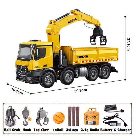 HUINA 1:14 Dump Truck with Arm Loader w/ Radio, Battery and Charger - HN1538
