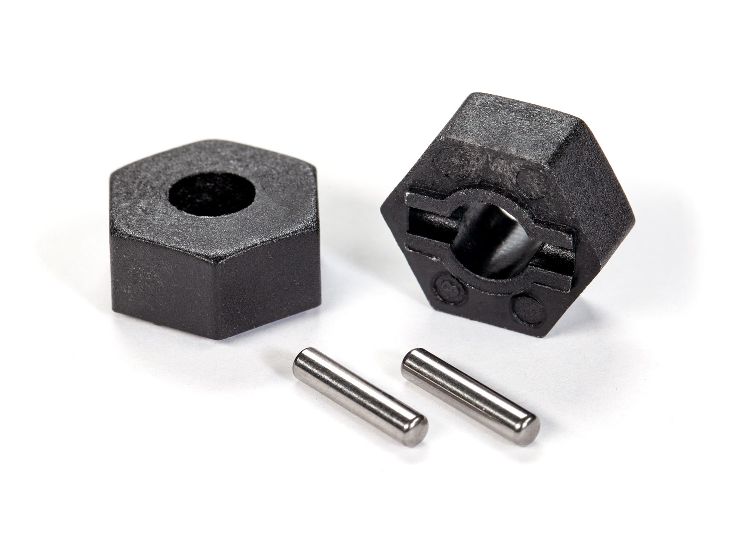 TRAXXAS 12mm Black Plastic Hexes w/ Pins - 1654