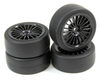 ABSIMA Onroad Slick Rubber Tyre on 20 Spoke Black Wheel 4pcs - AB2510001