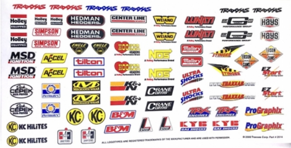 TRAXXAS Decal Sheets Traxxas Racing Sponsors - 2514