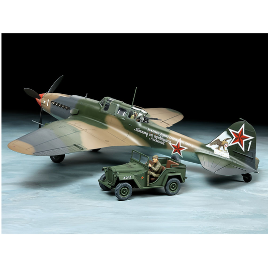 TAMIYA Ilyushin IL-2 Shturmovik w/ GAZ-67B Soviet Field Car 1:48 - 25212