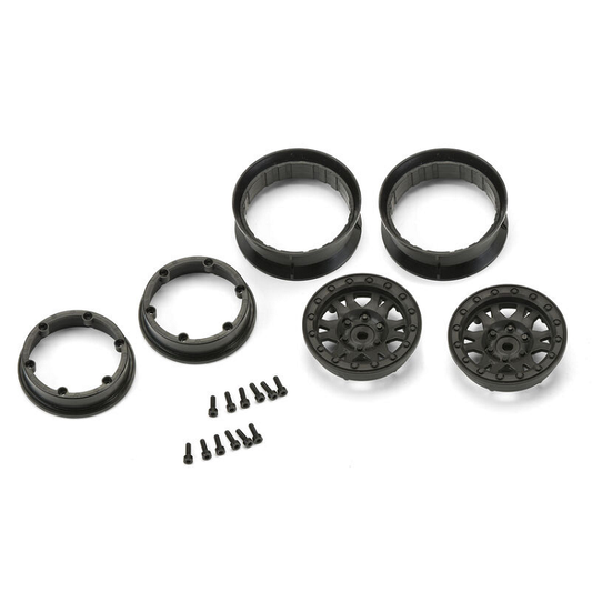 PROLINE Impulse 1.9in Fr/Rr Black Beadlock Crawler Wheels 12mm 2pcs - PRO276903