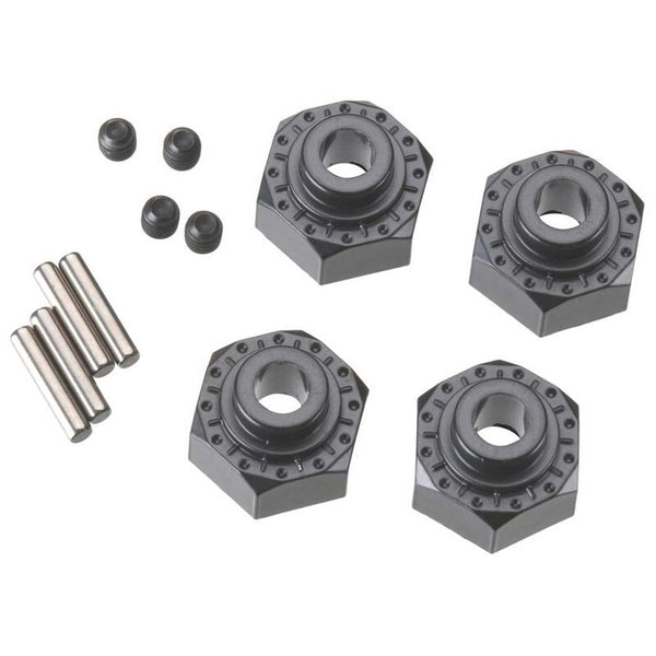 AXIAL 12mm Black Aluminium Wheel Hexes w/ Locating Hub & Pins 4sets AX30429 - AXIC0429