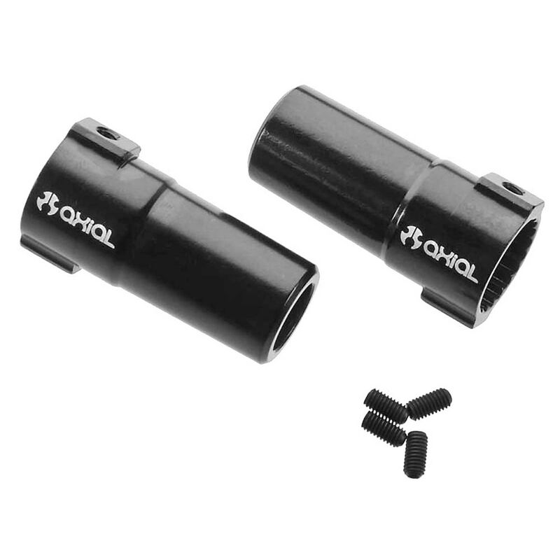 AXIAL Straight Axle Hub Carrier Black Aluminium 2pcs - AX30789