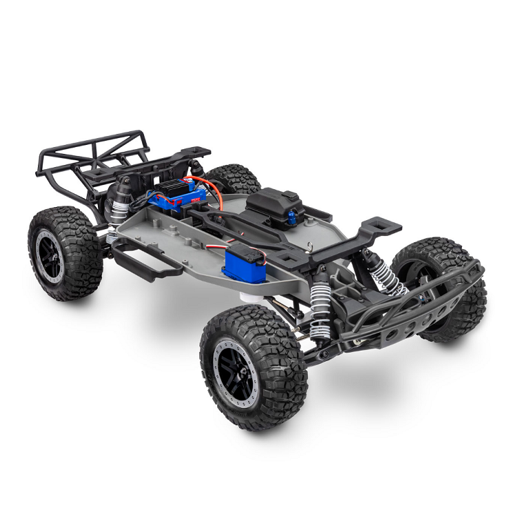 TRAXXAS Slash 2wd BL-2S EHD Blue Short Course Truck chassis detail - 58334-4BLUE