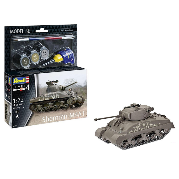 REVELL Sherman M4A1 Starter Set 1:72 - 63290