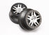 TRAXXAS SCT Split Spoke Satin Chrome Wheels w/ Black Beadlock 2pcs - 6872