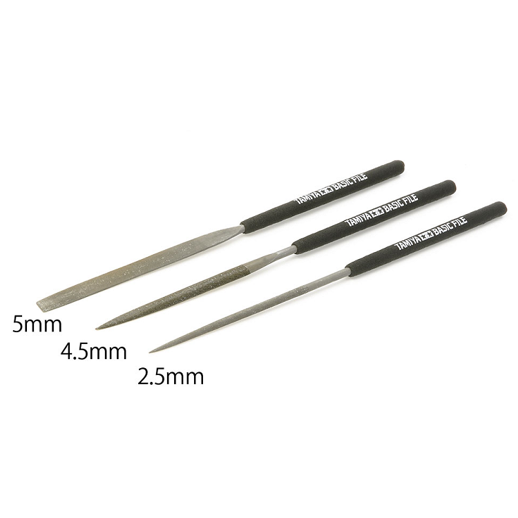 TAMIYA Basic File Set Half Round, Round & Flat 3pcs - 74104
