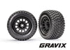 TRAXXAS Gravix Tyres on Black Race Wheels suit XRT 24mm 2pcs - 7872