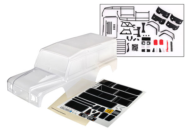 TRAXXAS Clear Land Rover Defender Body Shell w/ Accessories & Decals - 8011P