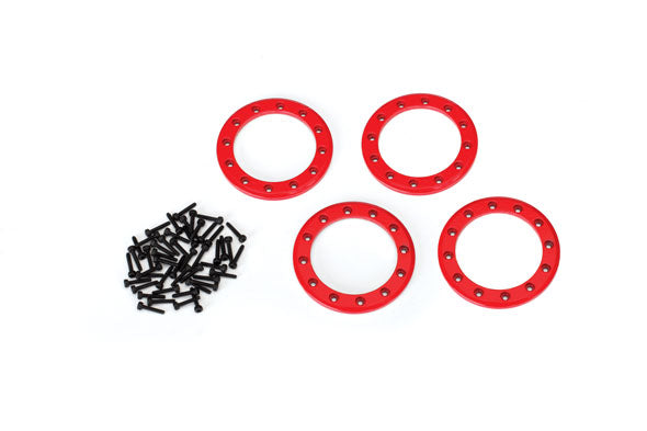 TRAXXAS 1.9in Red Beadlock Rings w/ Screws suit TRX-4 4pcs - 8169R