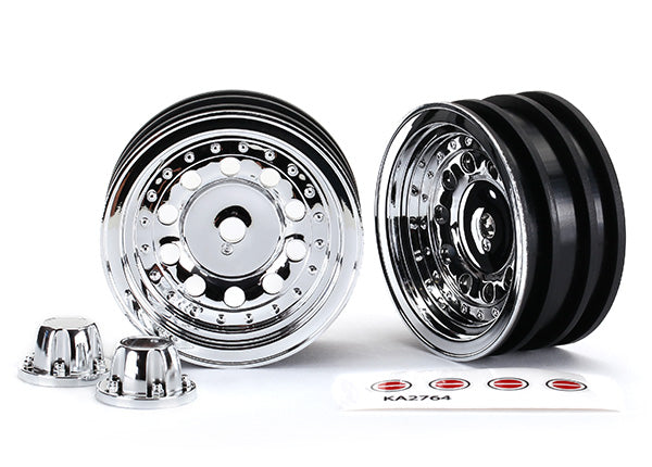 TRAXXAS 1.9in Chrome Wheels w/ Center Caps 2pcs - 8175