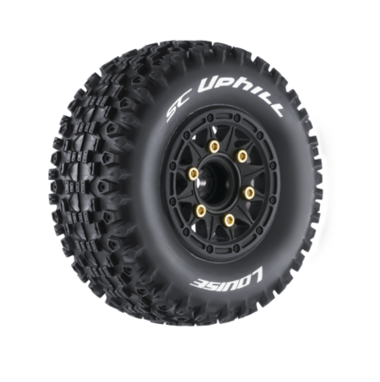 LOUISE SC-UPHILL 1:10 Short Course Soft Tyre on Black Wheel w/ 12/14/17mm Hex 2pcs - LT3223SB