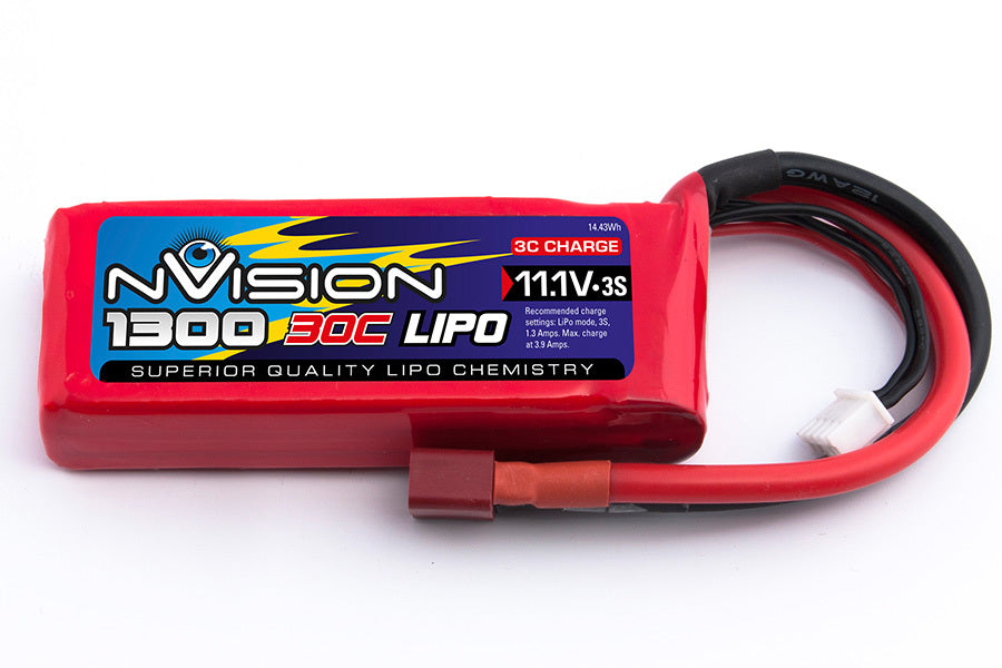 NVISION 1300mah 11.1V 30C Lipo Battery SC Deans - NVO1808