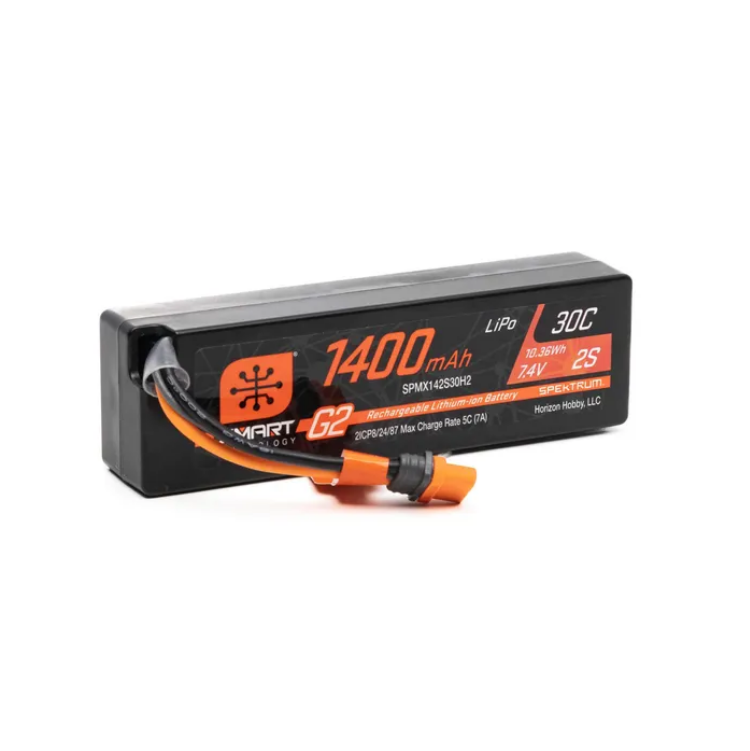 SPEKTRUM 1400mah 7.4V 2S 30C Smart G2 LiPo Battery w/ IC2 - SPMX142S30H2