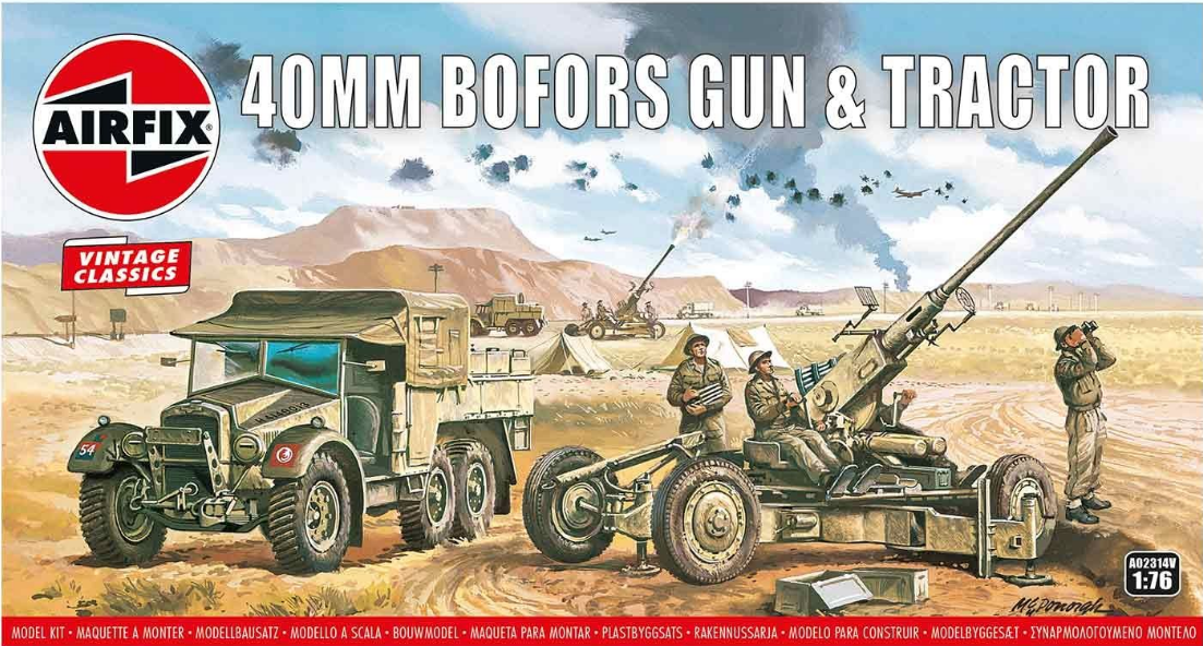 AIRFIX 40mm Bofors Gun & Tractor 1:76 - A02314V