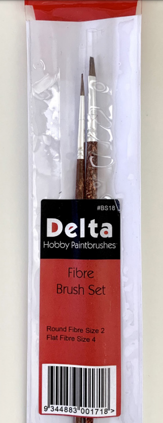 DELTA Fibre Brush Set No.2 Round & No.4 Flat 2pcs - DLBS18