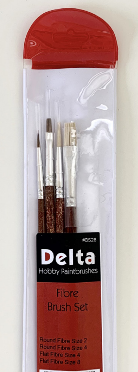 DELTA Fibre Brush Set 2x Round 2x Flat - DLBS26