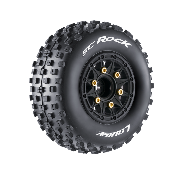 LOUISE SC-ROCK 1:10 Short Course Soft Tyre on Black Wheel 2pcs 12/14/17mm Hex - LT3229SB