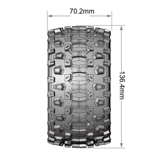 LOUISE MT-UPHILL MFT Maxx/ MT Tyre on Black Wheel with 12/14/17mm Hex Hub 2pcs - LT3309SX