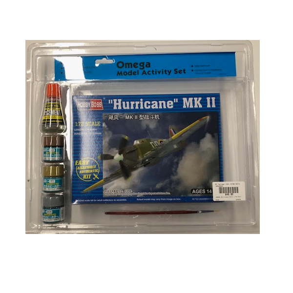OMEGA Hurricane MkII 1:72 Starter Set w/ Glue, Paints & Brush - OM33003