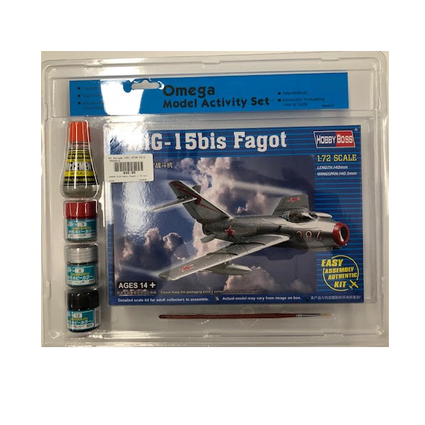OMEGA MiG-15bis Fagot 1:72 Starter Set w/ Glue, Paints & Brush - OM33012