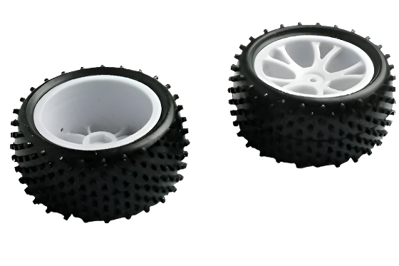 RIVERHOBBY Rr Square Pin Tyre on White Wheel suit Spirit/ Vantage 2pcs - RH-10303W