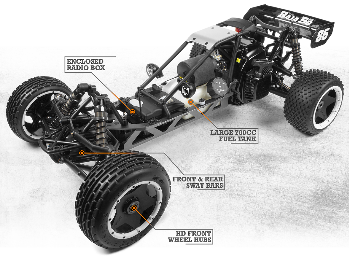 HPI Baja 5B Petrol Powered Buggy Rolling Chassis Kit 1:5 - HPI-160323