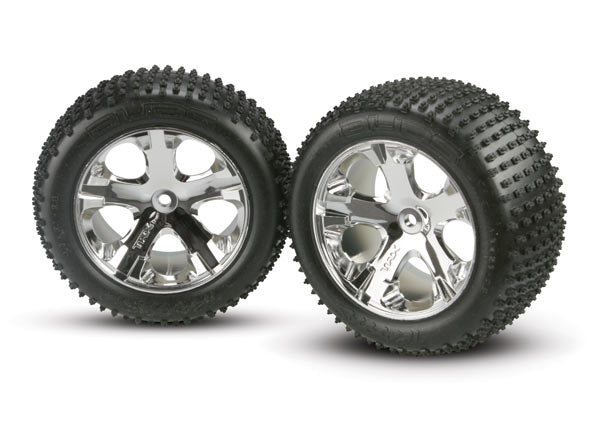 TRAXXAS Alias Pin Tyres on 2.8in All-Star Chrome Wheels Rear 2pcs - 3770
