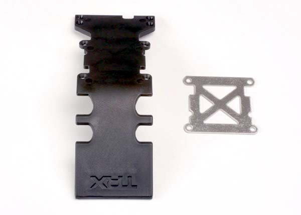 TRAXXAS Rear Skidplate Black w/ Stainless Brace - 4938