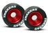 TRAXXAS Wheelie Bar Wheels Red Aluminium w/ Rubber Tyres 2pcs - 5186