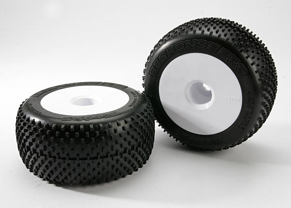 TRAXXAS Response-Pro 3.8in Pin Tyres on White Dish Wheels 17mm 2pcs - 5375R
