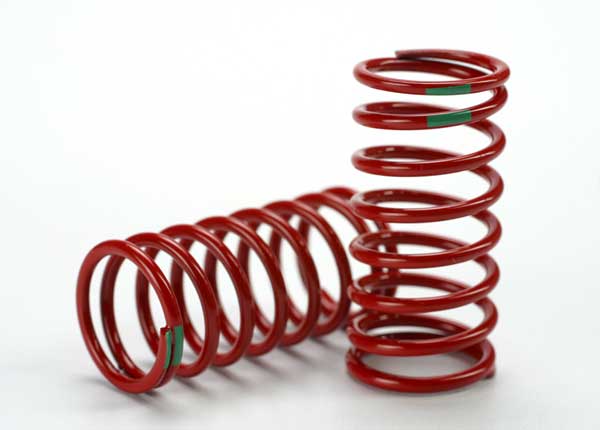 TRAXXAS GTR Shock Springs Rear 3.5 Green Rate Red Finish 2pcs - 5438
