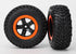 TRAXXAS Off Road Racing Tyre on Black Wheel w/ Orange Beadlock 2pcs - 5864