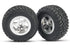 TRAXXAS SCT Off-Road Tyres on 5-Spoke Satin Chrome Wheels Front 2pcs - 5875