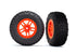 TRAXXAS SCT Off-Road Racing Tyres on Orange Split Spoke Wheel 12mm 2pcs - 5892