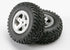 TRAXXAS SCT Off-Road Tyres on 5-Spoke Satin Chrome Wheels 14mm Hex 2pcs - 5973