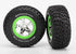 TRAXXAS SCT BFGoodrich T/A KM2 Mud Tyres on Chrome Wheels w/ Green Beadlock 2pcs - 6876