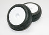 TRAXXAS 1:16 Response-Pro 2.2in Pin Tyres on White Dish Wheels 2pcs - 7175