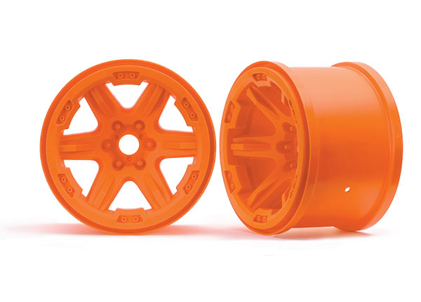 TRAXXAS Wheels 3.8in 6-Spoke Orange 17mm 2pcs - 8671A