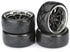 ABSIMA Ribbed Drift Tyre on Black/Chrome Wheel Set 4pcs - AB2510044