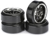 ABSIMA Slick Drift Tyre on 9-Spoke Black Chrome Wheel Set 4pcs - AB2510045