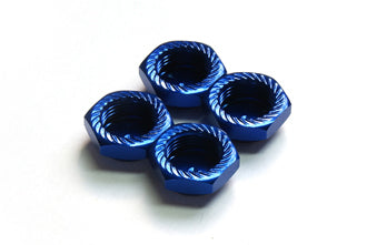 ARGUS M12x1mm Serrated Cap Nut Blue Aluminium 4pcs - AG05-260201