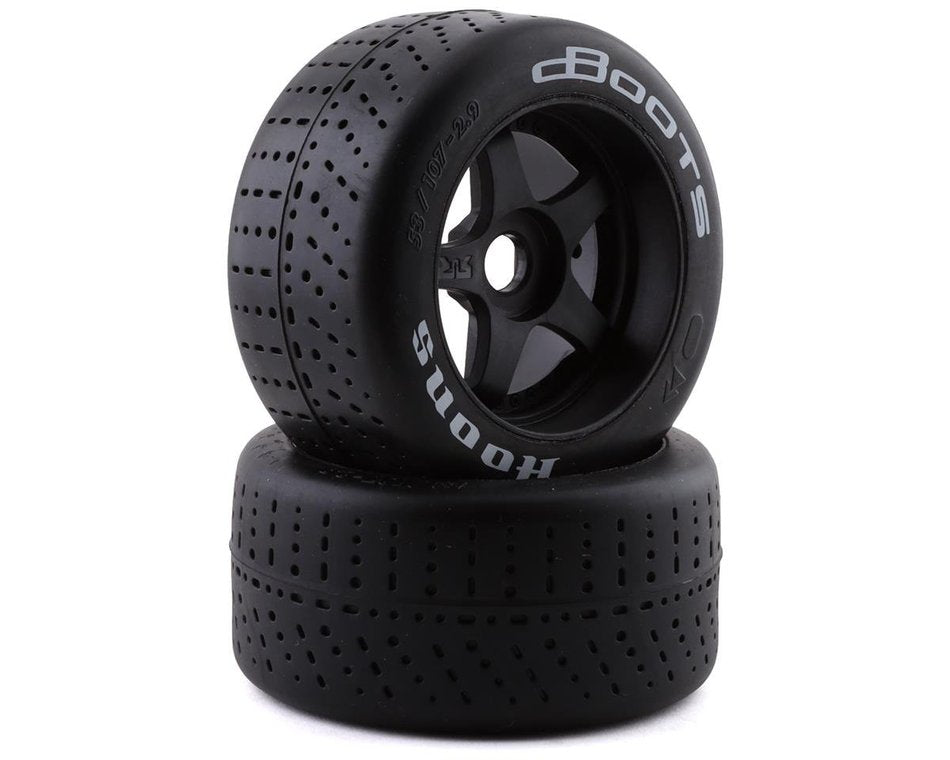 ARRMA DBOOTS HOONS 53/107 White 2.9 Belted Tyres on Black 5-Spoke Wheel 17mm Hex 2pcs AR550073- ARA550073