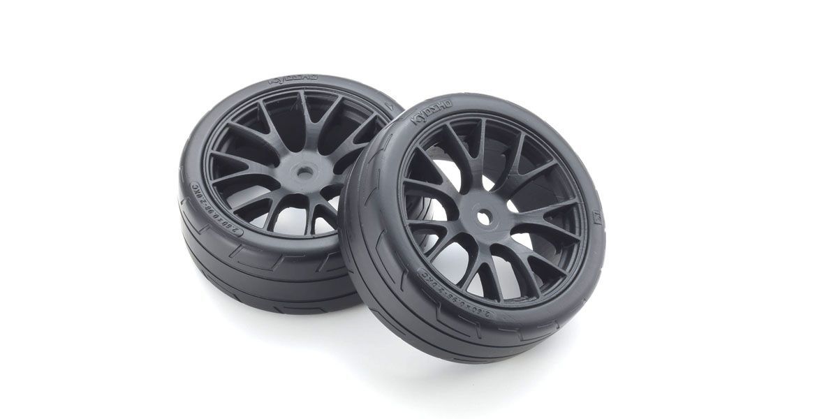 KYOSHO M-Compound Onroad Rubber Tyre on Black Wheel suit FZ02 2pcs - KYO-FATH701BKM